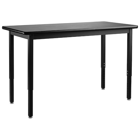 NPS  Steel Height Adjustable Heavy Duty Table, 30 X 72, HPL Top, Black Frame